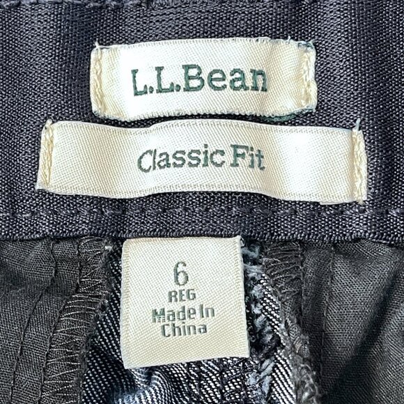 LL Bean Dark Wash Classic Fit Knee Length Boho Denim Skirt Womens Size 6 Stretch - Picture 6 of 11
